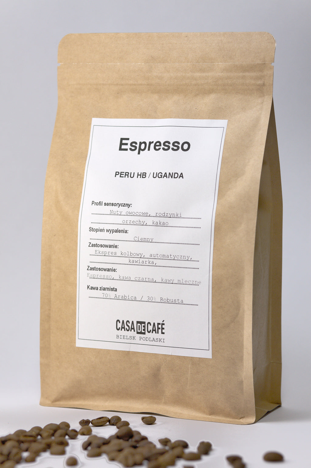 Kawa ziarnista Casa de Café  Espresso Peru HB / Uganda