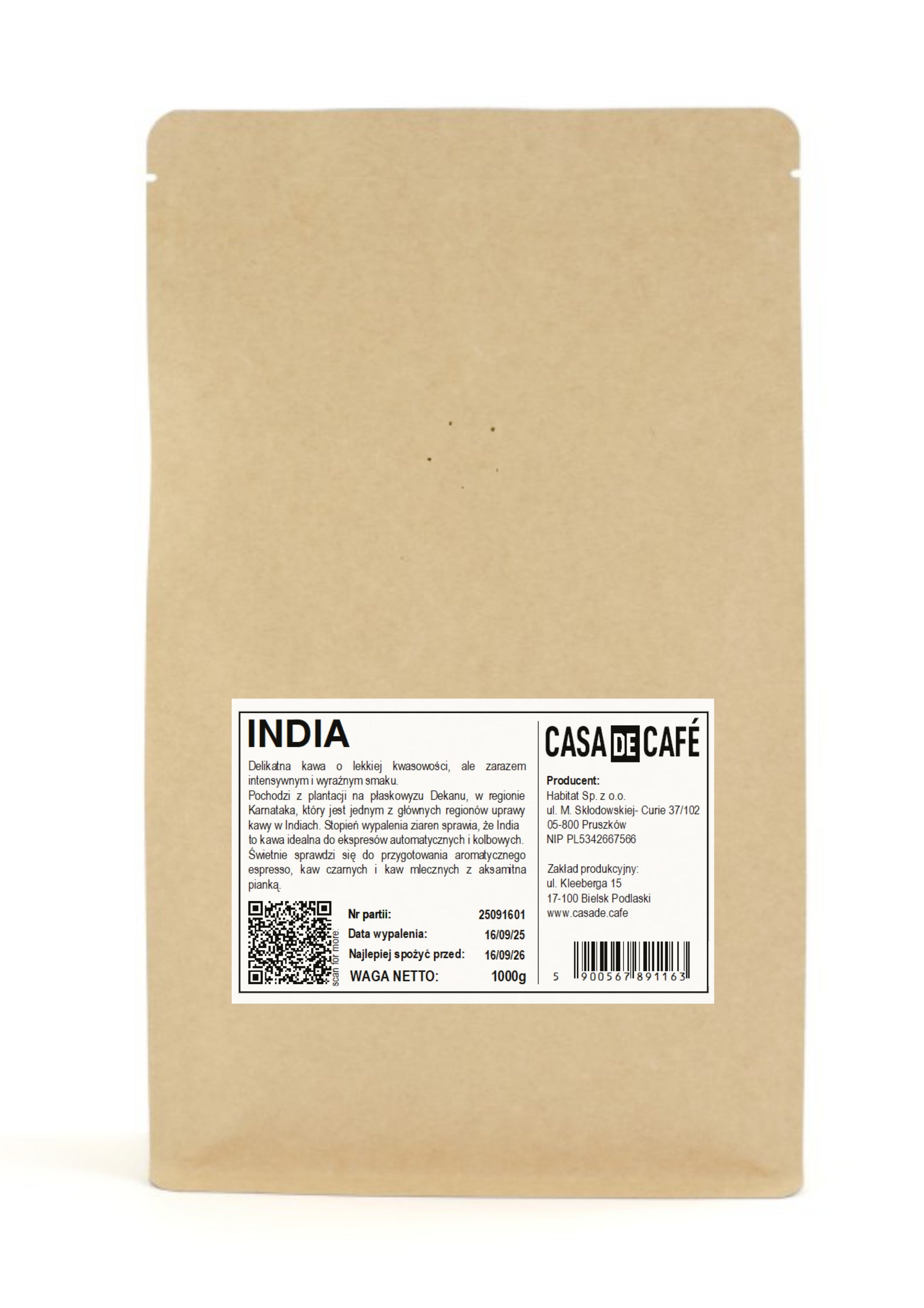 Kawa ziarnista Casa de Café India Plantation A