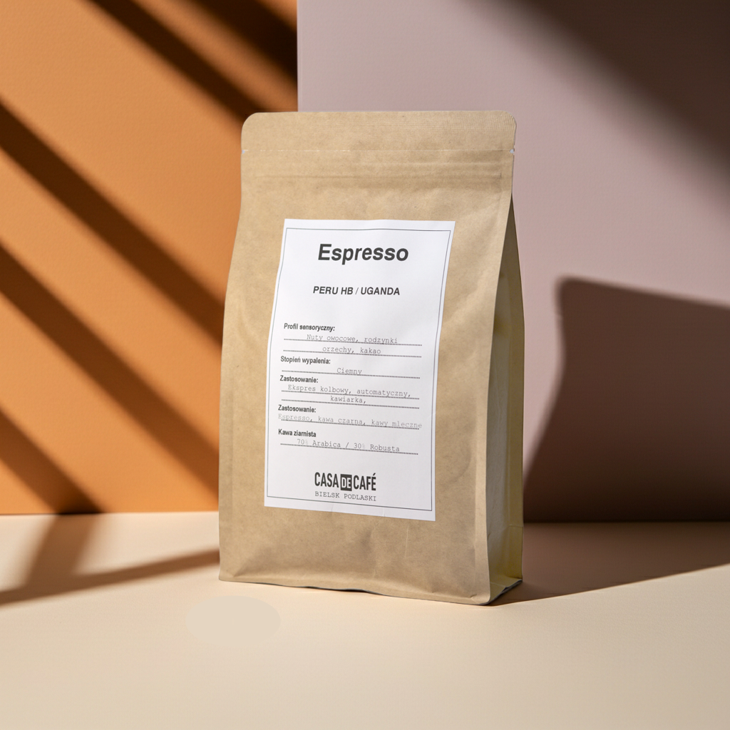 Kawa ziarnista Casa de Café  Espresso Peru HB / Uganda
